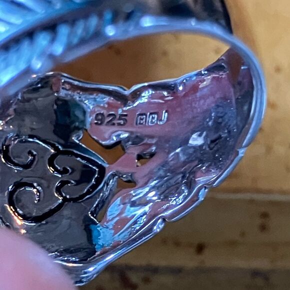 Natural Rainbow Moonstone White Topaz Sterling Silver Cocktail Ring Size 7 - Picture 6 of 9